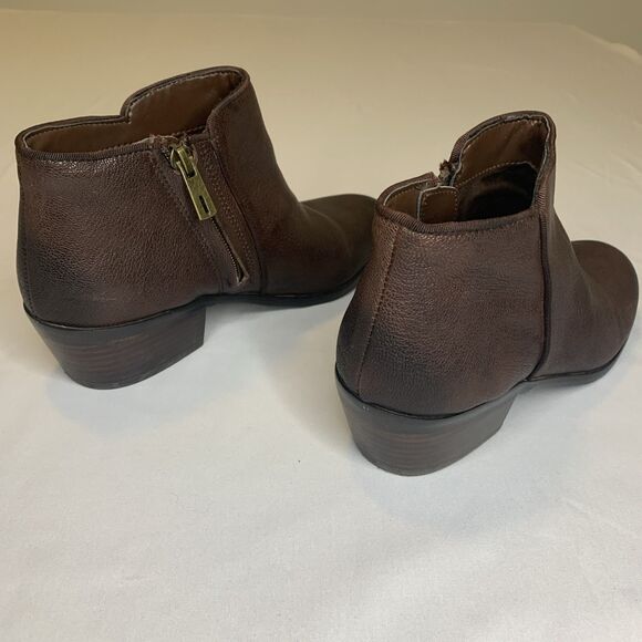 Sam Edelman Petty Booties Brown Leather Zip - Size 7 - Picture 5 of 8